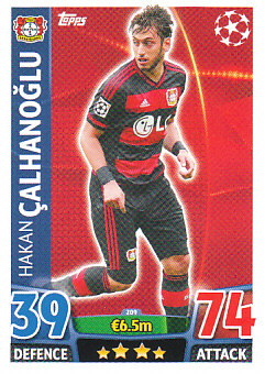 Hakan Calhanoglu Bayer 04 Leverkusen 2015/16 Topps Match Attax CL #209